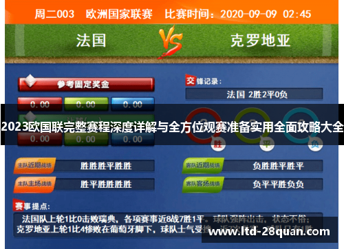2023欧国联完整赛程深度详解与全方位观赛准备实用全面攻略大全