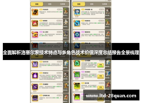 全面解析洛塞尔索技术特点与多角色战术价值深度总结报告全景梳理